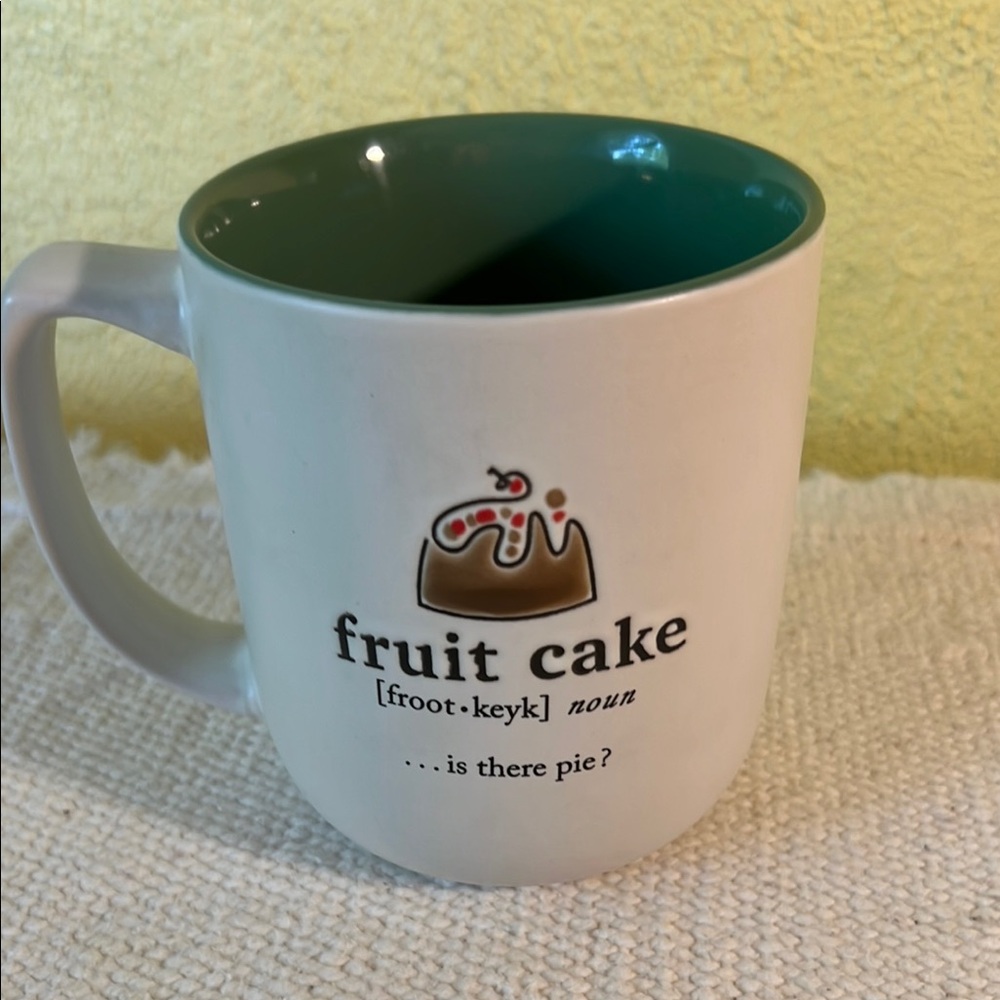 Fruit Cake Mug holds about 13 ounces
